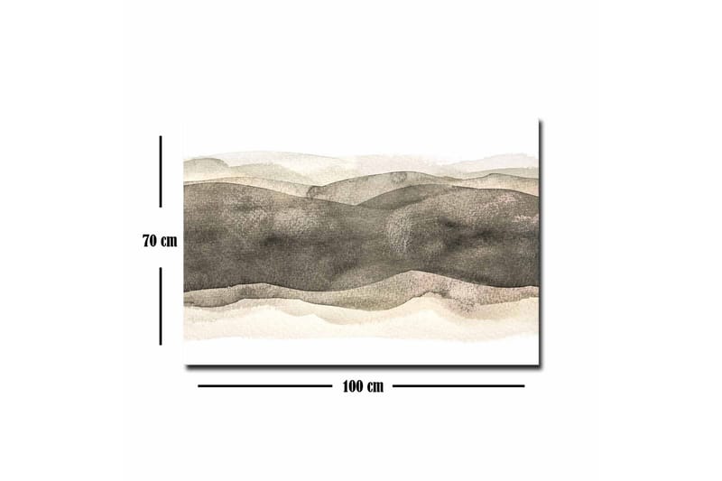 Canvas-taulu - Abstrakti maisema pehmeillä, aaltoilevilla muodoilla - Harmaa / Beige / Valkoinen - Sisustustuotteet - Taulu & taide - Canvas-taulu