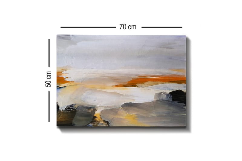 Canvas-taulu - Abstrakti maisema pehmeillä värisiirtymillä - Harmaa / Oranssi / Valkoinen - Sisustustuotteet - Taulu & taide - Canvas-taulu