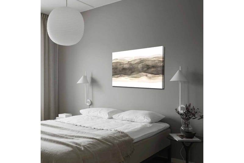 Canvas-taulu - Abstrakti maisema pehmeillä, aaltoilevilla muodoilla - Harmaa / Beige / Valkoinen - Sisustustuotteet - Taulu & taide - Canvas-taulu
