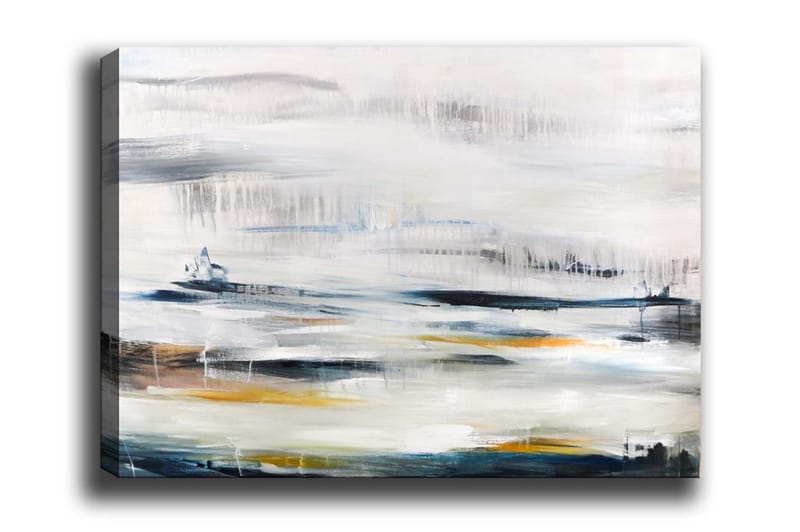 Canvas-taulu - Abstrakti maisema pehmeillä värisiirtymillä - Sininen / Harmaa / Keltainen - Sisustustuotteet - Taulu & taide - Canvas-taulu