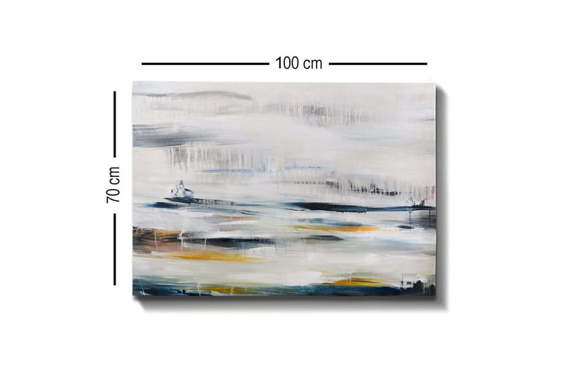 Canvas-taulu - Abstrakti maisema pehmeillä värisiirtymillä - Sininen / Harmaa / Keltainen - Sisustustuotteet - Taulu & taide - Canvas-taulu