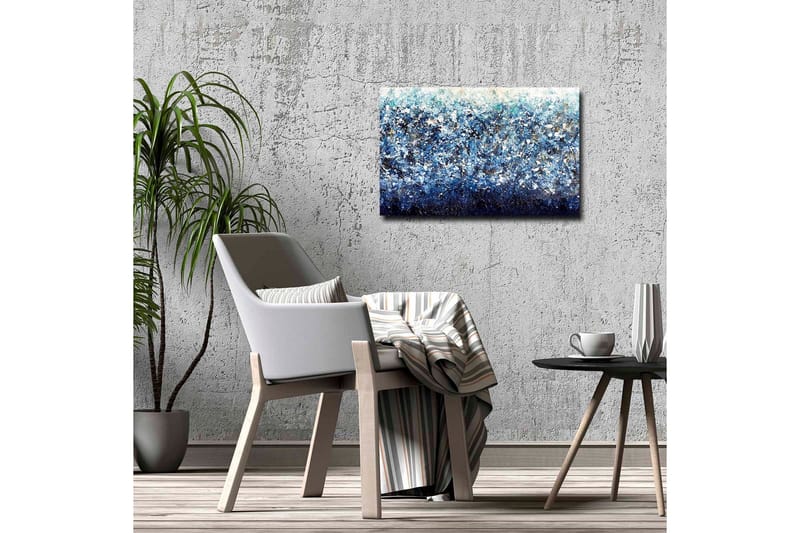 Canvas-taulu - Abstrakti merimaisema sinisillä ja valkoisilla elementeillä - Tummansininen / Vaaleansininen / Valkoinen - Sisustustuotteet - Taulu & taide - Canvas-taulu