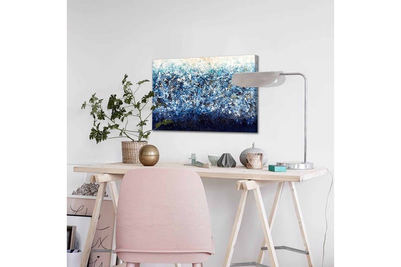 Canvas-taulu - Abstrakti merimaisema sinisillä ja valkoisilla elementeillä - Tummansininen / Vaaleansininen / Valkoinen - Sisustustuotteet - Taulu & taide - Canvas-taulu