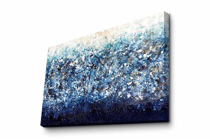 Canvas-taulu - Abstrakti merimaisema sinisillä ja valkoisilla elementeillä, Tummansininen / Vaaleansininen / Valkoinen