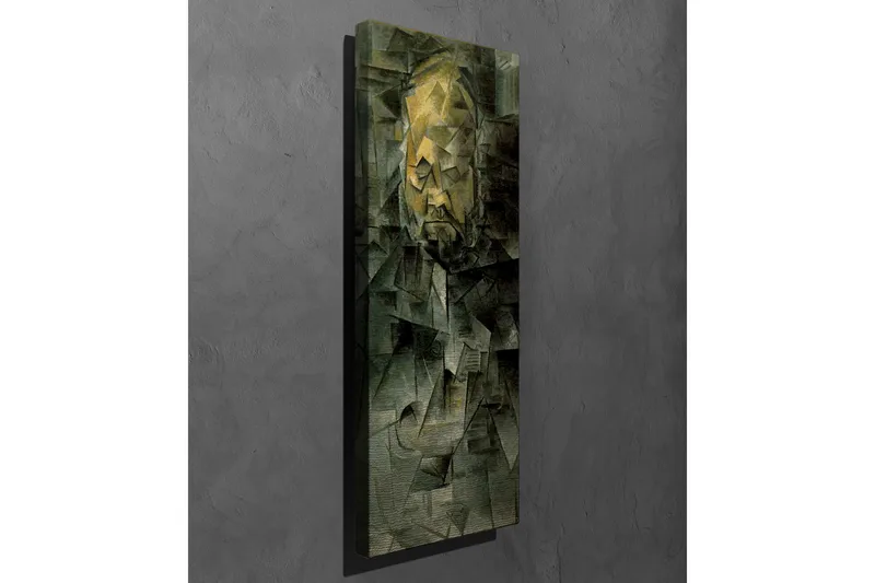 Canvas-taulu - Abstrakti muotokuva geometrisilla muodoilla - Tummanvihreä / Keltainen / Harmaa - Sisustustuotteet - Taulu & taide - Canvas-taulu