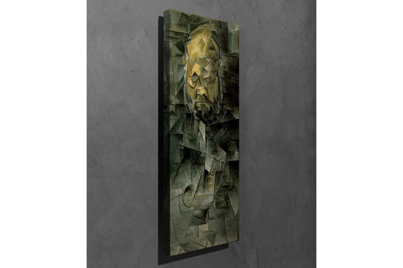 Canvas-taulu - Abstrakti muotokuva geometrisilla muodoilla - Tummanvihreä / Keltainen / Harmaa - Sisustustuotteet - Taulu & taide - Canvas-taulu