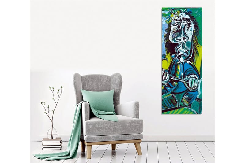 Canvas-taulu - Abstrakti muotokuva miehestä instrumenttien kanssa - Vihreä / Sininen / Musta - Sisustustuotteet - Taulu & taide - Canvas-taulu