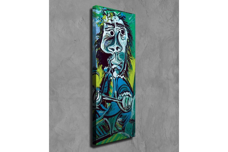 Canvas-taulu - Abstrakti muotokuva miehestä instrumenttien kanssa - Vihreä / Sininen / Musta - Sisustustuotteet - Taulu & taide - Canvas-taulu