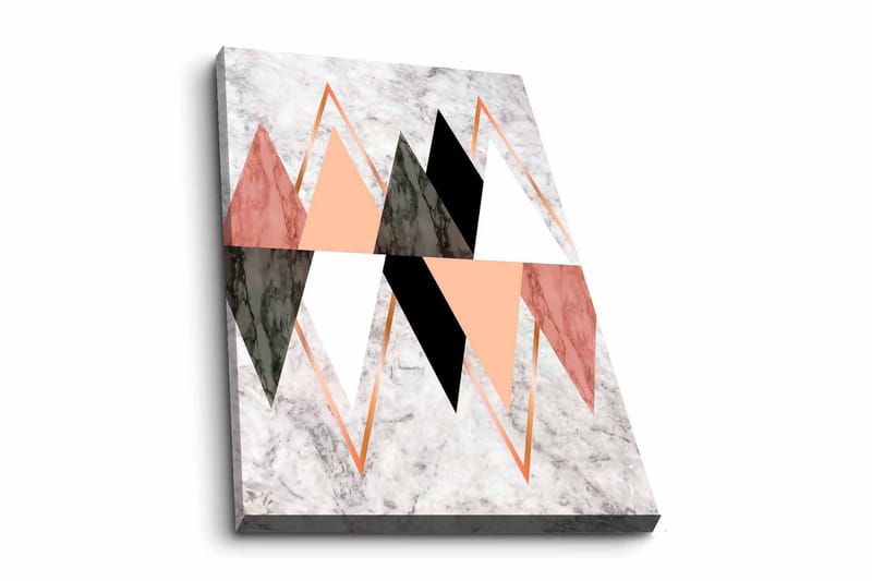 Canvas-taulu - Abstrakti sommitelma, jossa geometrisia muotoja kontrastiväreissä - Musta / Vaaleanpunainen / Beige - Sisustustuotteet - Taulu & taide - Canvas-taulu