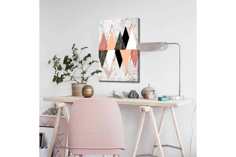 Canvas-taulu - Abstrakti sommitelma, jossa geometrisia muotoja kontrastiväreissä - Musta / Vaaleanpunainen / Beige - Sisustustuotteet - Taulu & taide - Canvas-taulu