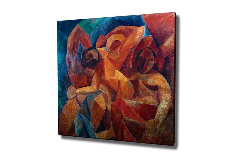 Canvas-taulu - Abstrakti sommitelma, jossa hahmot ovat vuorovaikutuksessa - Punainen / Oranssi / Sininen - Sisustustuotteet - Taulu & taide - Canvas-taulu