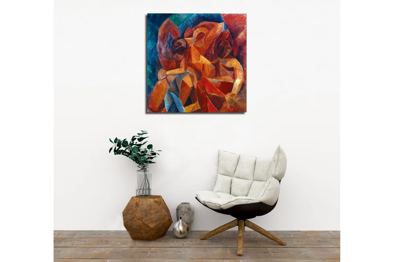 Canvas-taulu - Abstrakti sommitelma, jossa hahmot ovat vuorovaikutuksessa - Punainen / Oranssi / Sininen - Sisustustuotteet - Taulu & taide - Canvas-taulu