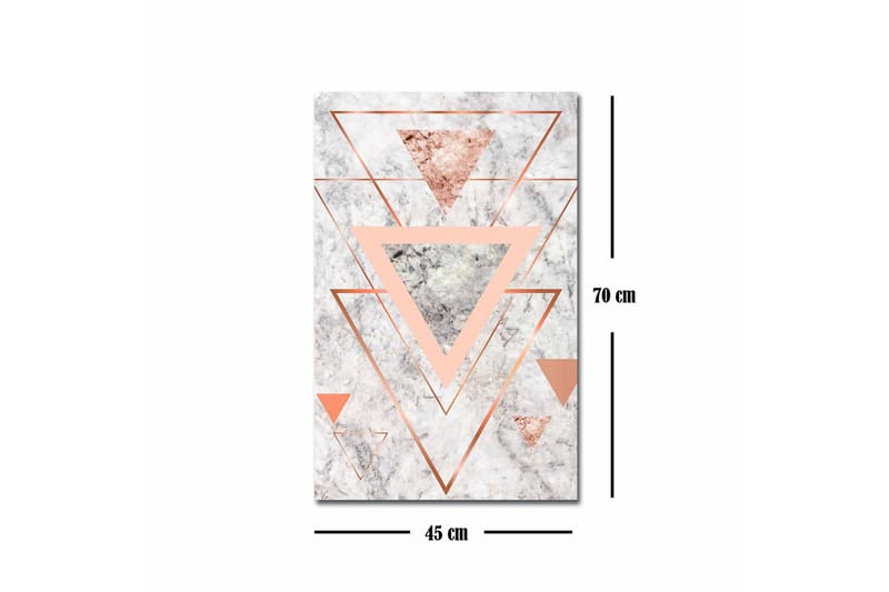 Canvas-taulu - Abstrakti sommitelma, jossa on eri sävyisiä kolmioita - Marmorivalkoinen / Kupari / Harmaa - Sisustustuotteet - Taulu & taide - Canvas-taulu