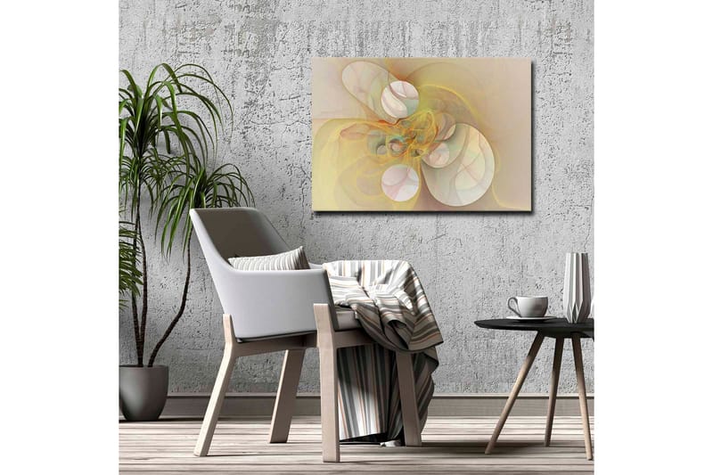 Canvas-taulu - Abstrakti sommitelma, jossa pehmeissä sävyissä kelluvia muotoja - Vaaleankeltainen / Beige / Vaaleanpunainen - Sisustustuotteet - Taulu & taide - Canvas-taulu
