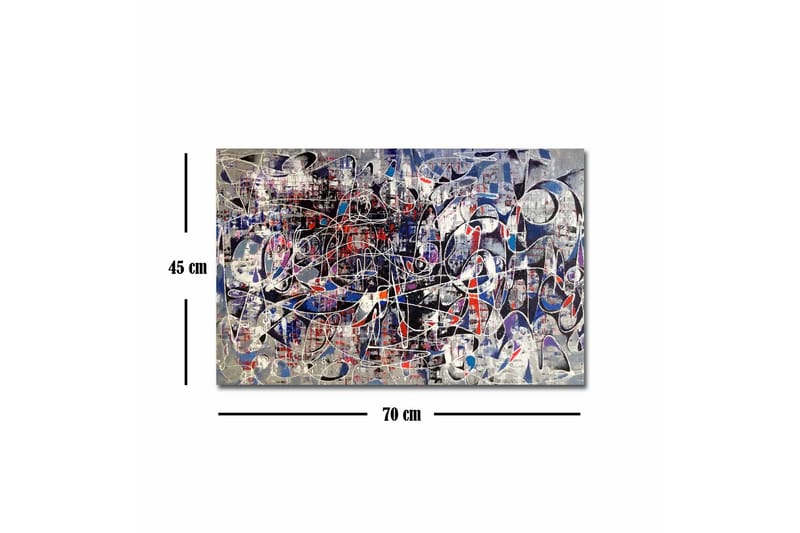 Canvas-taulu - Abstrakti sommitelma dynaamisilla viivoilla ja muodoilla - Tummansininen / Punainen / Valkoinen - Sisustustuotteet - Taulu & taide - Canvas-taulu