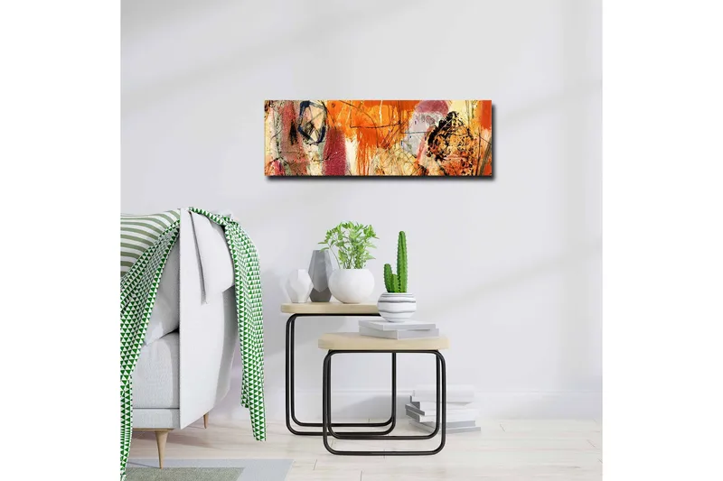 Canvas-taulu - Abstrakti sommitelma energisillä väreillä ja muodoilla - Oranssi / Punainen / Violetti - Sisustustuotteet - Taulu & taide - Canvas-taulu
