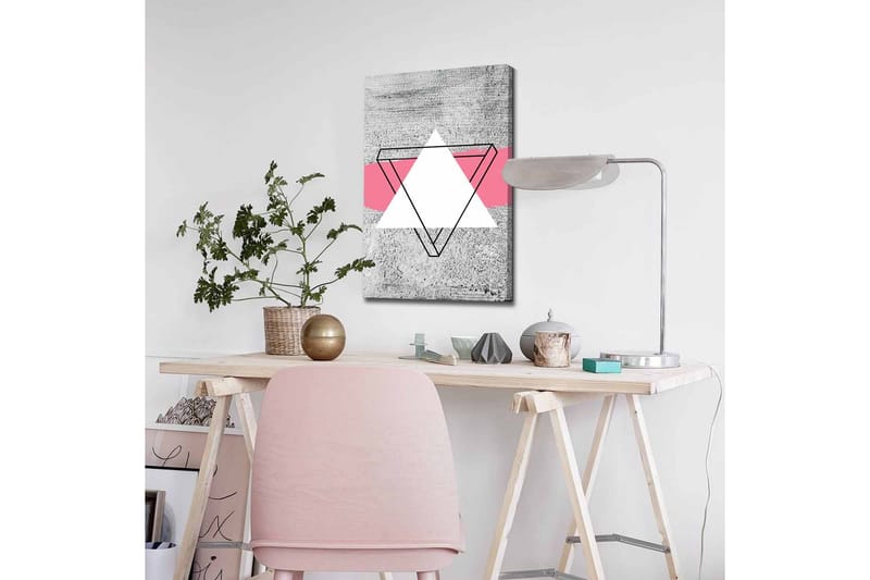 Canvas-taulu - Abstrakti sommitelma geometrisilla muodoilla - Harmaa / Valkoinen / Vaaleanpunainen - Sisustustuotteet - Taulu & taide - Canvas-taulu