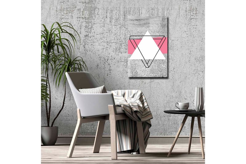 Canvas-taulu - Abstrakti sommitelma geometrisilla muodoilla - Harmaa / Valkoinen / Vaaleanpunainen - Sisustustuotteet - Taulu & taide - Canvas-taulu
