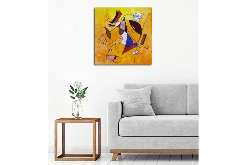 Canvas-taulu - Abstrakti sommitelma geometrisilla muodoilla ja dynaamisilla viivoilla - Keltainen / Sininen / Punainen - Sisustustuotteet - Taulu & taide - Canvas-taulu