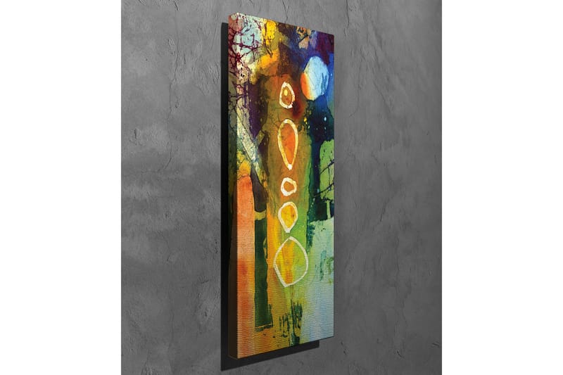 Canvas-taulu - Abstrakti sommitelma geometrisilla muodoilla ja värikkäillä elementeillä - Vihreä / Oranssi / Sininen - Sisustustuotteet - Taulu & taide - Canvas-taulu