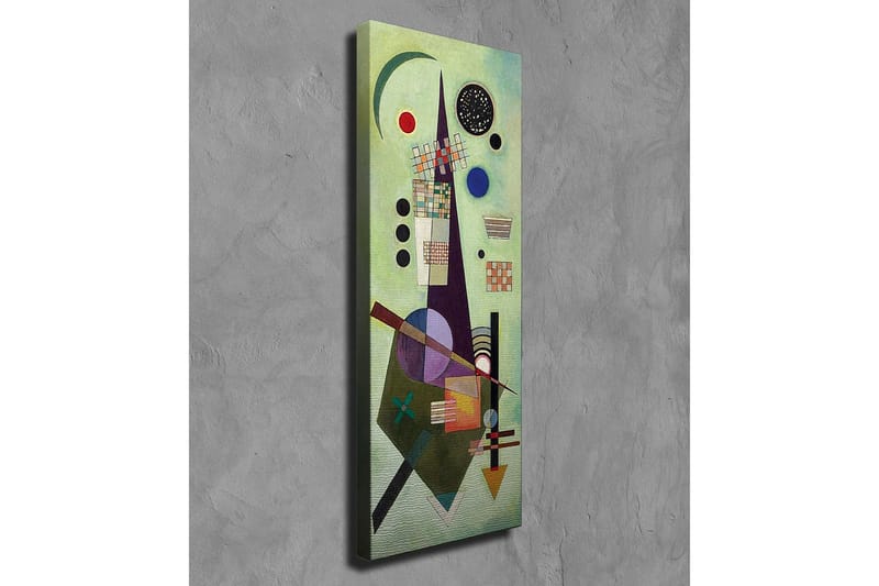 Canvas-taulu - Abstrakti sommitelma geometrisilla muodoilla ja värikkäillä ympyröillä - Vihreä / Musta / Punainen - Sisustustuotteet - Taulu & taide - Canvas-taulu