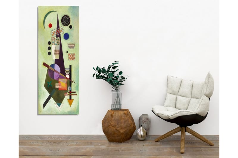 Canvas-taulu - Abstrakti sommitelma geometrisilla muodoilla ja värikkäillä ympyröillä - Vihreä / Musta / Punainen - Sisustustuotteet - Taulu & taide - Canvas-taulu