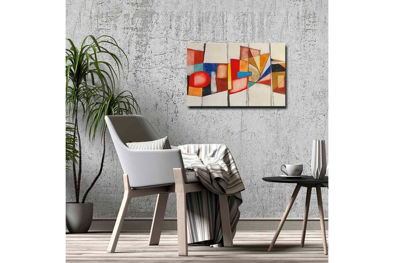 Canvas-taulu - Abstrakti sommitelma geometrisilla muodoilla ja vahvoilla väreillä - Punainen / Sininen / Oranssi - Sisustustuotteet - Taulu & taide - Canvas-taulu