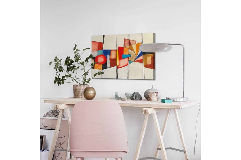 Canvas-taulu - Abstrakti sommitelma geometrisilla muodoilla ja vahvoilla väreillä - Punainen / Sininen / Oranssi - Sisustustuotteet - Taulu & taide - Canvas-taulu