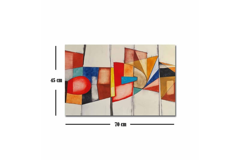 Canvas-taulu - Abstrakti sommitelma geometrisilla muodoilla ja vahvoilla väreillä - Punainen / Sininen / Oranssi - Sisustustuotteet - Taulu & taide - Canvas-taulu