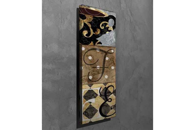 Canvas-taulu - Abstrakti sommitelma kirjaimilla ja kuvioilla - Musta / Kulta / Beige - Sisustustuotteet - Taulu & taide - Canvas-taulu