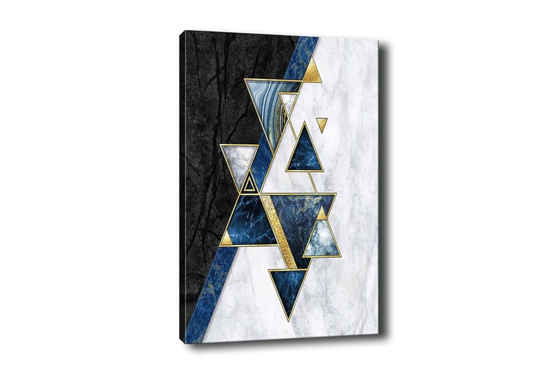 Canvas-taulu - Abstrakti sommitelma kolmioilla ja geometrisilla muodoilla - Musta / Sininen / Valkoinen - Sisustustuotteet - Taulu & taide - Canvas-taulu