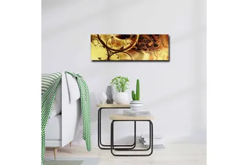Canvas-taulu - Abstrakti sommitelma kultaisilla ja ruskeilla kuvioilla - Kulta / Tummanruskea - Sisustustuotteet - Taulu & taide - Canvas-taulu