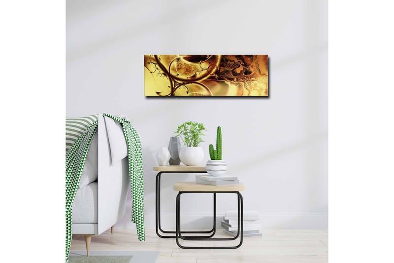 Canvas-taulu - Abstrakti sommitelma kultaisilla ja ruskeilla kuvioilla - Kulta / Tummanruskea - Sisustustuotteet - Taulu & taide - Canvas-taulu