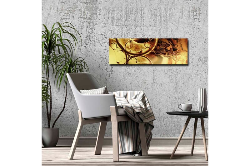 Canvas-taulu - Abstrakti sommitelma kultaisilla ja ruskeilla kuvioilla - Kulta / Tummanruskea - Sisustustuotteet - Taulu & taide - Canvas-taulu