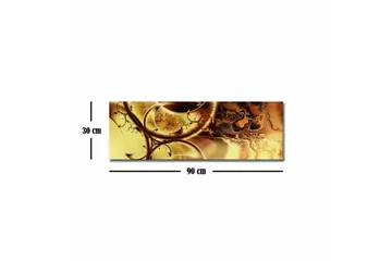 Canvas-taulu - Abstrakti sommitelma kultaisilla ja ruskeilla kuvioilla - Kulta / Tummanruskea - Sisustustuotteet - Taulu & taide - Canvas-taulu