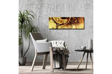 Canvas-taulu - Abstrakti sommitelma kultaisilla ja ruskeilla kuvioilla - Kulta / Tummanruskea - Sisustustuotteet - Taulu & taide - Canvas-taulu