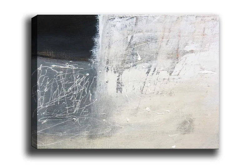 Canvas-taulu - Abstrakti sommitelma mustavalkoisilla elementeillä, Musta / Valkoinen / Harmaa