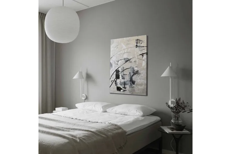 Canvas-taulu - Abstrakti sommitelma mustavalkoisilla viivoilla - Musta / Valkoinen / Harmaa - Sisustustuotteet - Taulu & taide - Canvas-taulu