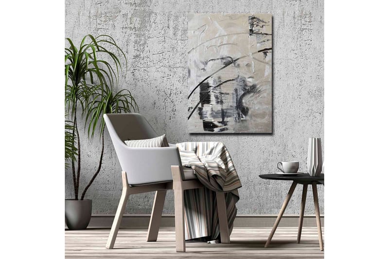 Canvas-taulu - Abstrakti sommitelma mustavalkoisilla viivoilla - Musta / Valkoinen / Harmaa - Sisustustuotteet - Taulu & taide - Canvas-taulu