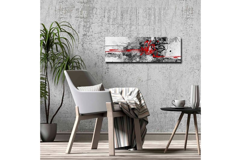 Canvas-taulu - Abstrakti sommitelma mustilla ja punaisilla viivoilla - Punainen / Musta / Harmaa - Sisustustuotteet - Taulu & taide - Canvas-taulu