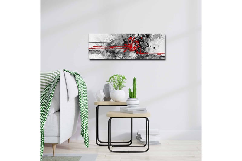 Canvas-taulu - Abstrakti sommitelma mustilla ja punaisilla viivoilla - Punainen / Musta / Harmaa - Sisustustuotteet - Taulu & taide - Canvas-taulu