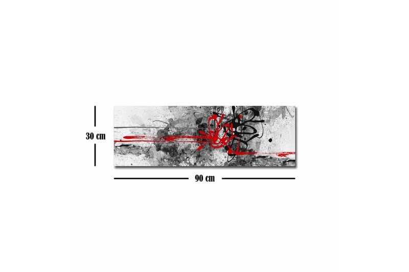 Canvas-taulu - Abstrakti sommitelma mustilla ja punaisilla viivoilla - Punainen / Musta / Harmaa - Sisustustuotteet - Taulu & taide - Canvas-taulu