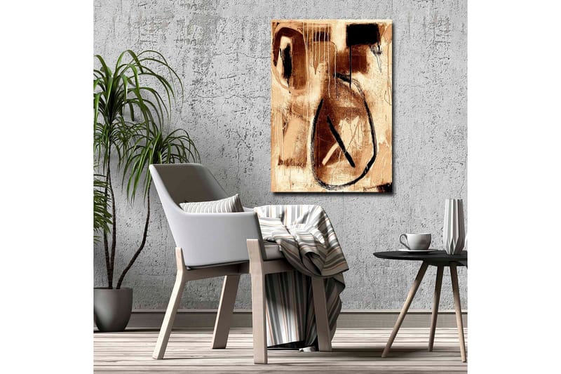 Canvas-taulu - Abstrakti sommitelma mustilla viivoilla ja ruskean sävyillä - Ruskea / Musta - Sisustustuotteet - Taulu & taide - Canvas-taulu