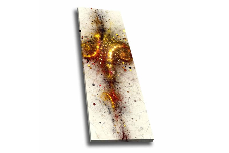 Canvas-taulu - Abstrakti sommitelma spiraaleilla ja tähtimäisillä elementeillä - Kulta / Punainen / Musta - Sisustustuotteet - Taulu & taide - Canvas-taulu