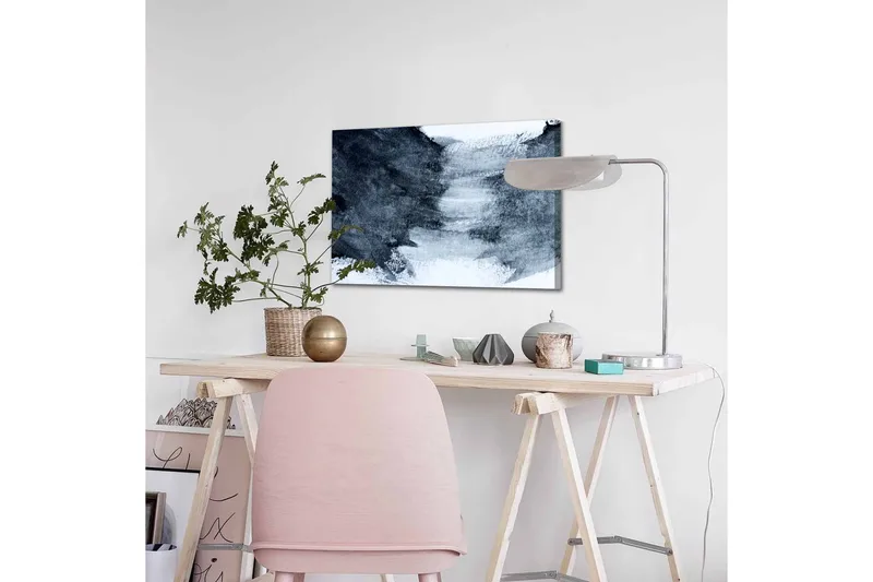 Canvas-taulu - Abstrakti sommitelma tummilla ja vaaleilla sävyillä - Tummansininen / Valkoinen / Harmaa - Sisustustuotteet - Taulu & taide - Canvas-taulu