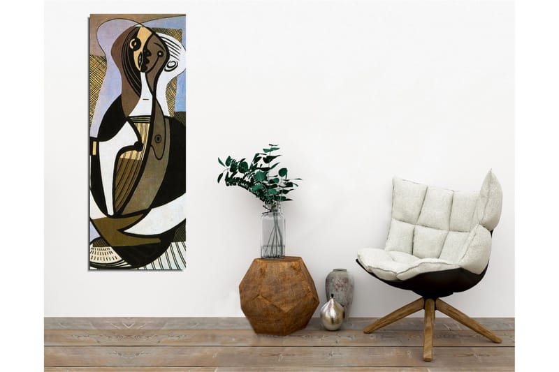 Canvas-taulu - Abstrakti sommitelma tyylitellyillä hahmoilla - Musta / Beige / Vaaleansininen - Sisustustuotteet - Taulu & taide - Canvas-taulu