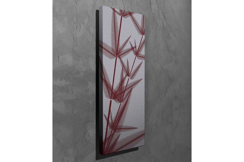 Canvas-taulu - Abstrakti sommitelma tyylitellyistä kasvimuodoista punaisena sävynä - Punainen / Harmaa - Sisustustuotteet - Taulu & taide - Canvas-taulu