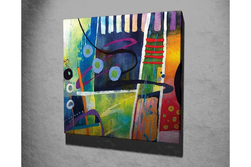 Canvas-taulu - Abstrakti sommitelma värikkäillä geometrisilla muodoilla - Sininen / Vihreä / Punainen - Sisustustuotteet - Taulu & taide - Canvas-taulu