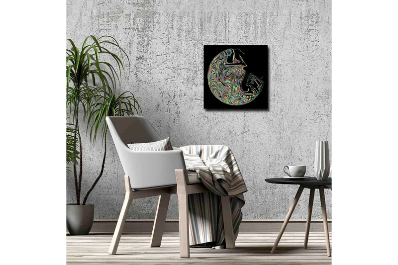 Canvas-taulu - Abstrakti sommitelma värikkäillä keinuilla - Violetti / Vihreä / Keltainen - Sisustustuotteet - Taulu & taide - Canvas-taulu