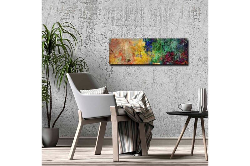 Canvas-taulu - Abstrakti sommitelma värikkäillä kuvioilla ja tekstuureilla - Vihreä / Keltainen / Punainen - Sisustustuotteet - Taulu & taide - Canvas-taulu